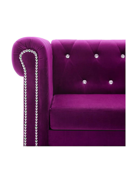 Three-Seater Couch Purple 199x75x72 cm