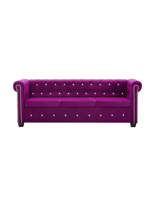 Three-Seater Couch Purple 199x75x72 cm