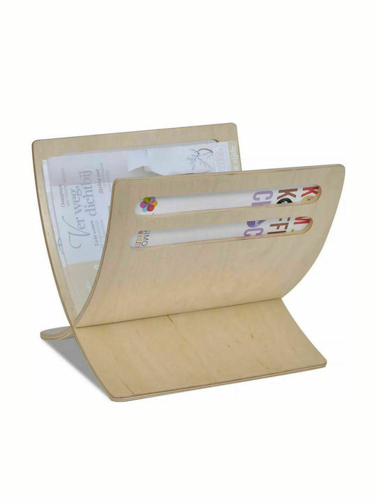 vidaXL Wooden Magazine Rack Beige 29.5x26.5x29.5cm