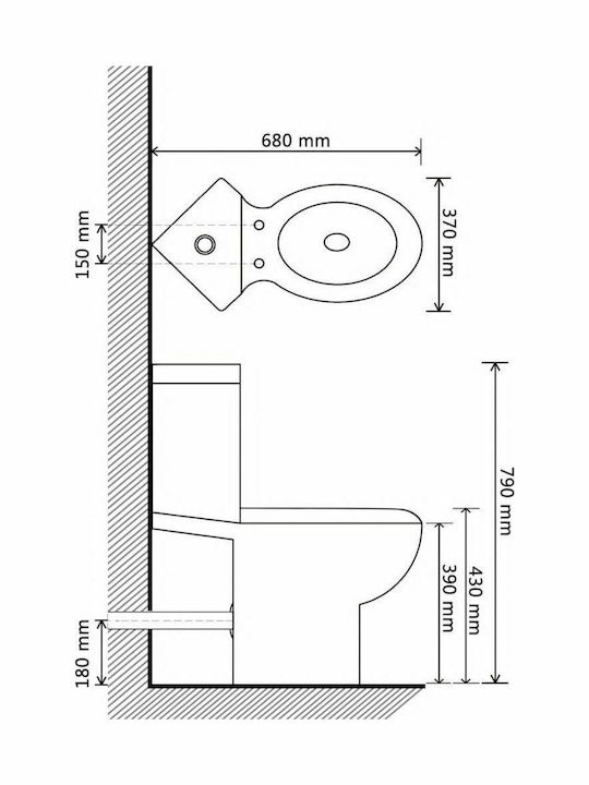 vidaXL Floor-Standing Toilet with Flush White
