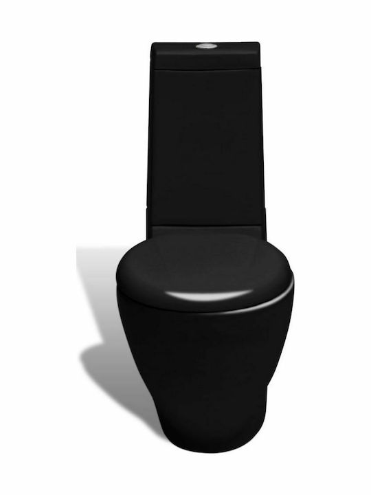 vidaXL Λεκάνη Δαπέδου με Καζανάκι με Κάλυμμα Soft Close Μαύρη