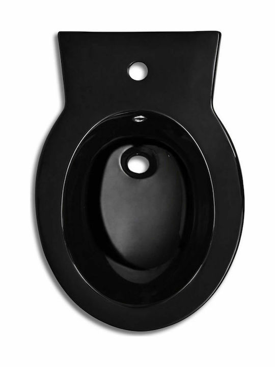 vidaXL Λεκάνη Δαπέδου με Καζανάκι με Κάλυμμα Soft Close Μαύρη