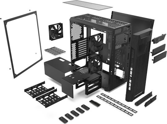 SilentiumPC Armis AR7 TG Gaming Midi Tower Κουτί Υπολογιστή με Πλαϊνό Παράθυρο Μαύρο