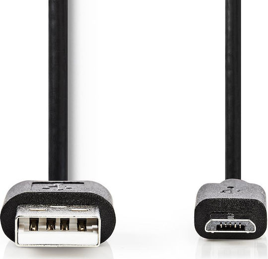 Nedis Regular USB 2.0 to micro USB Cable Μαύρο 2m CCGT60500BK20 1τμχ