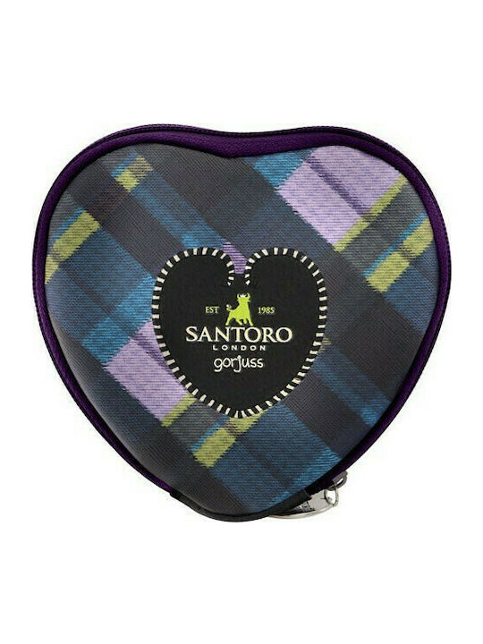 Santoro Tartan Heart Kinder Geldbörse Münzfach mit Reißverschluss Lila 847GJ02