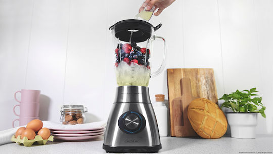 Cecotec Power Black Titanium 1800 Blender Cu Cană Din Sticlă 2,1 L 1800W Inox