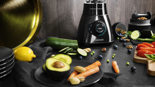 Cecotec Power Black Titanium 1800 Smart Μπλέντερ με Γυάλινη Κανάτα 1.8 lt 1800W Μαύρο