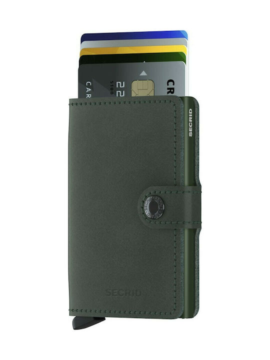 Secrid Miniwallet Δερμάτινο Ανδρικό Πορτοφόλι Καρτών με RFID και Μηχανισμό Slide Original Green