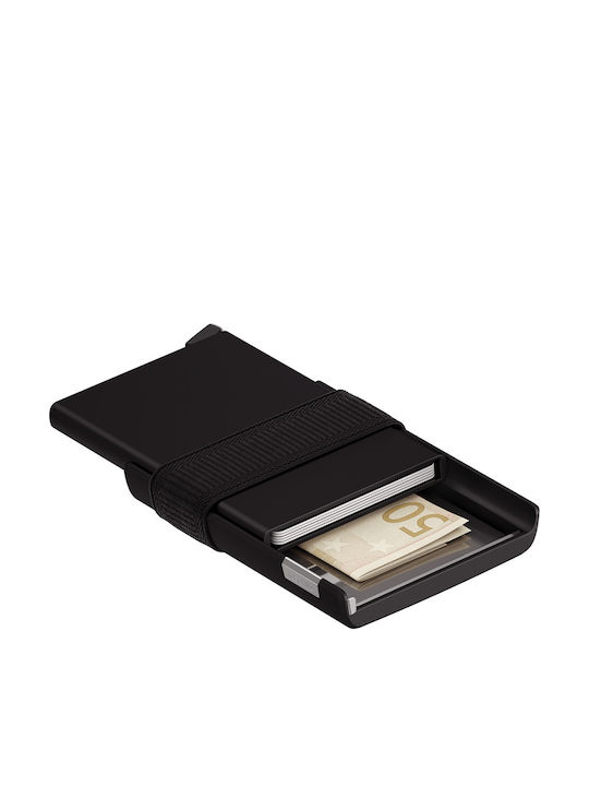 Cardslide Men's Wallet Cards with RFID and Slide Mechanism Black