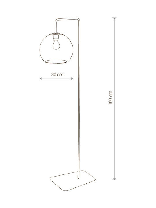 Nowodvorski Monaco Vintage Floor Lamp H160xW30cm. with Socket for Bulb E27 Black