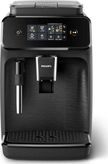 Philips Series 1200 Αυτόματη Μηχανή Espresso 1500W Πίεσης 15bar με Μύλο Άλεσης Μαύρη EP1220/00