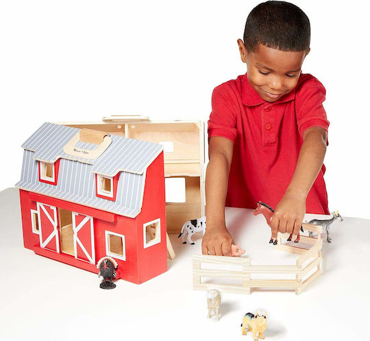 Melissa & Doug Fold & Go Barn Wooden Dollhouse