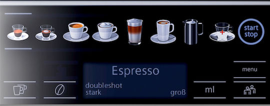 Siemens Eq.6 Αυτόματη Μηχανή Espresso 1500W Πίεσης 19bar για Cappuccino με Μύλο Άλεσης Μαύρη TE657M03DE