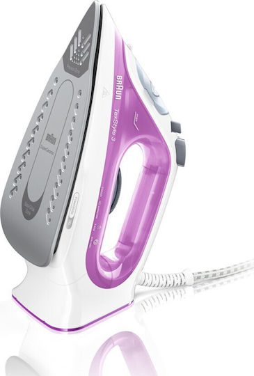 Braun TexStyle 3 SI 3031 PU Σίδερο Ατμού 2300W με Κεραμική Πλάκα και Συνεχόμενη Παροχή Ατμού 45gr/min