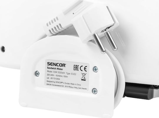 Sencor Τοστιέρα για 2 Τοστ 700W Λευκή
