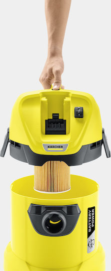 Karcher Vacuum WD 3 Battery Solo Aspirator Reîncărcabil Lichide / Solide Fără Încărcător și Baterie Recipient 17lt