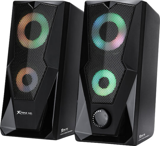Xtrike Me SK-501 Компютърни тонколони 2.0 с RGB осветление и мощност 6W в Черен цвят