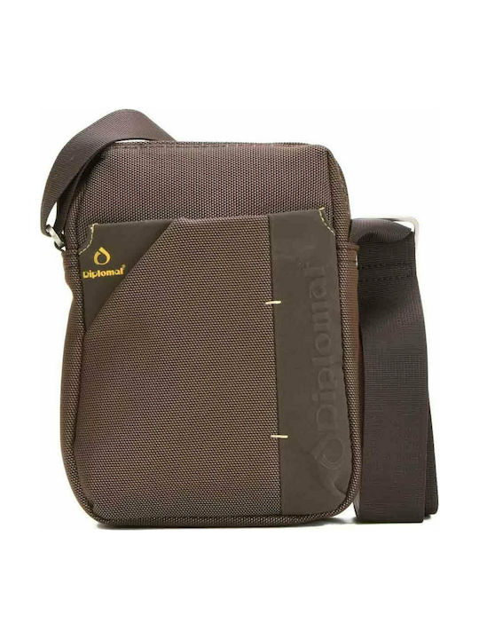Diplomat LE74S Ανδρική Τσάντα Ώμου / Χιαστί σε Καφέ χρώμα