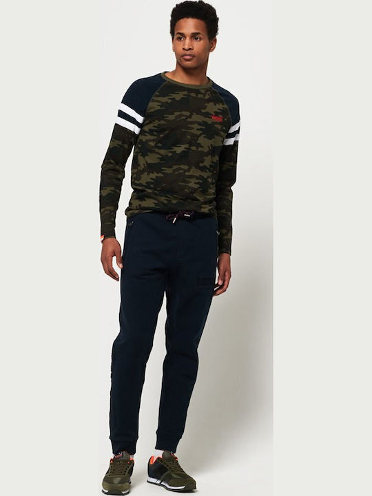 International Applique Sweatpants with Elastic Navy Blue