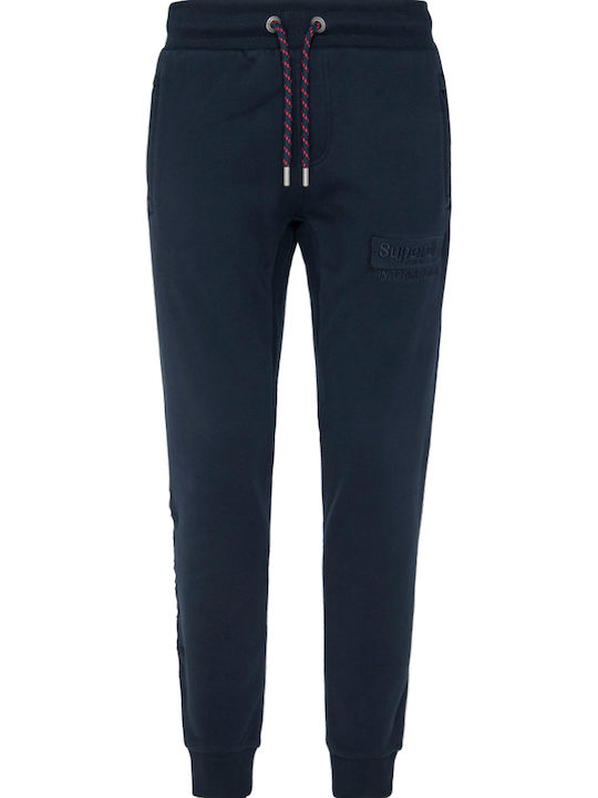 International Applique Sweatpants with Elastic Navy Blue