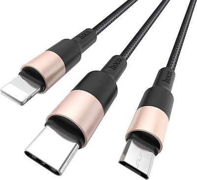 Hoco X26 Xpress Braided USB to Lightning / Type-C / micro USB 1m 2A Cable (80275)