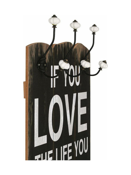 vidaXL Wooden Wall Hanger Love Live