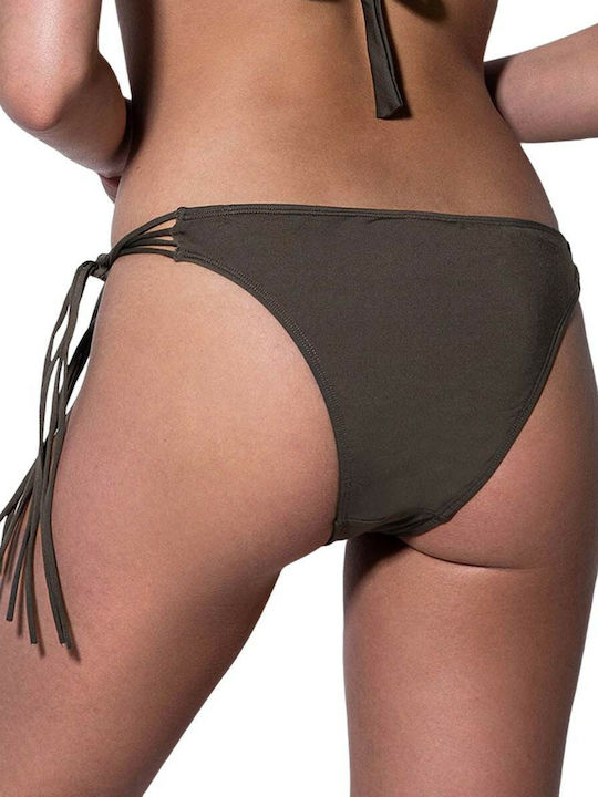 Bluepoint Bikini Slip mit Schnürchen Khaki