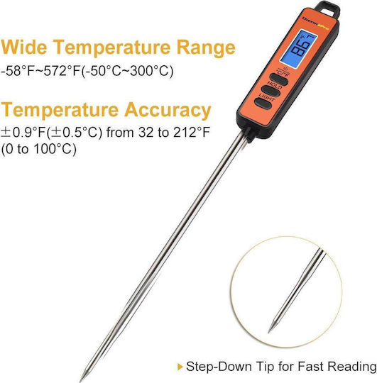 TempPro TP-01A Digital Lebensmittelthermometer mit Sonde -50°C / +300°C