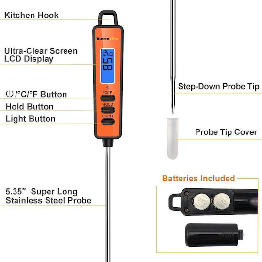 TempPro TP-01A Digital Lebensmittelthermometer mit Sonde -50°C / +300°C