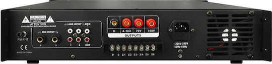 Audio Master AV180USB Ολοκληρωμένος Ενισχυτής Εγκαταστάσεων με 6 Ζώνες 180W/100V με Σύστημα Ψύξης και Συνδέσεις USB/FM/Bluetooth