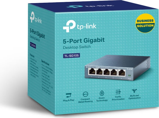 TP-LINK TL-SG105 Unmanaged L2 Switch with 5 Gigabit (1Gbps) Ethernet Ports