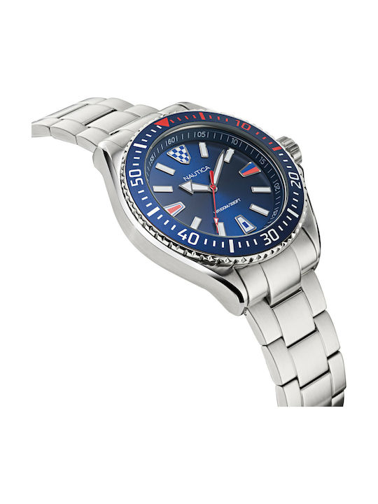 Nautica Crandon Park Men's Watch 46mm Battery with Metal Bracelet Blue / Silver