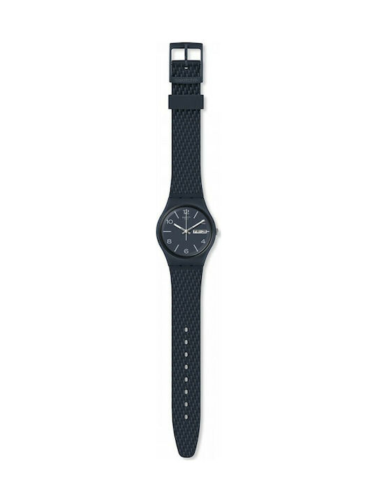 Swatch Laserata Ρολόι με Navy Μπλε Καουτσούκ Λουράκι