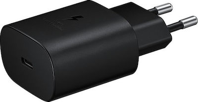 Samsung Φορτιστής με Θύρα USB-C και Καλώδιο USB-C 25W Μαύρος (EP-TA800X Bulk)