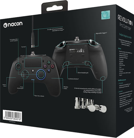 Bigben Interactive Revolution Pro Ενσύρματο Gamepad για PC / PS4 Μαύρο