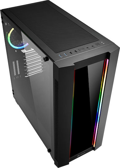 Sharkoon Elite Shark CA200G Gaming Midi Tower Κουτί Υπολογιστή με Πλαϊνό Παράθυρο και RGB Φωτισμό Μαύρο