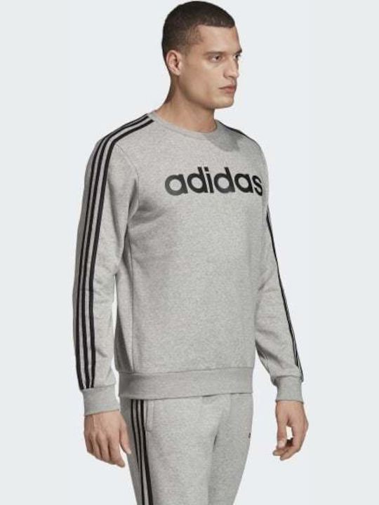 Adidas Essentials 3 Stripes Men's Sweatshirt Heather Grey