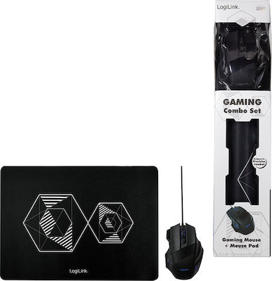 LogiLink Gaming Combo Set Геймърска Мишка Черен