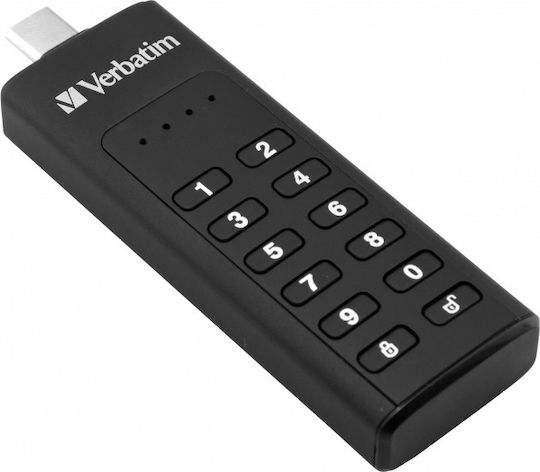 Verbatim Keypad Secure 64GB USB 3.1 Стик с връзка USB-C Черен
