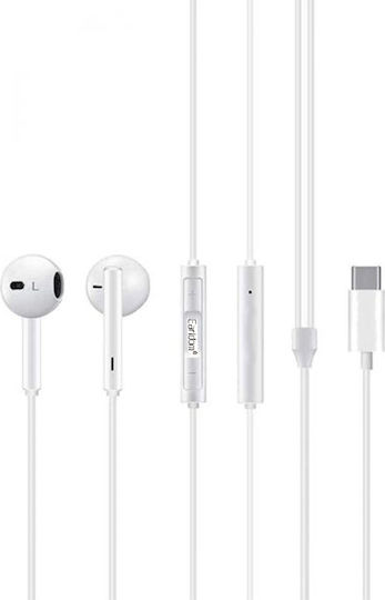 Earldom ET-E19 Earbuds Handsfree με Βύσμα USB-C Λευκό