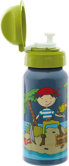 Sigikid Kids Water Bottle Pirates Aluminium with Screw Cap Non Spill Green 400ml