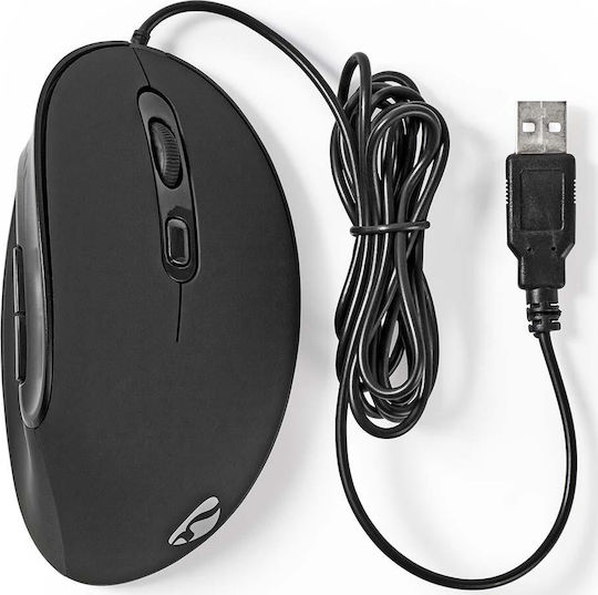 Nedis Wired Ergonomic Vertical Mouse Black