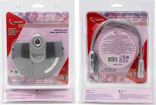 Gembird EMIC-ST Electret Μικρόφωνο USB Gooseneck