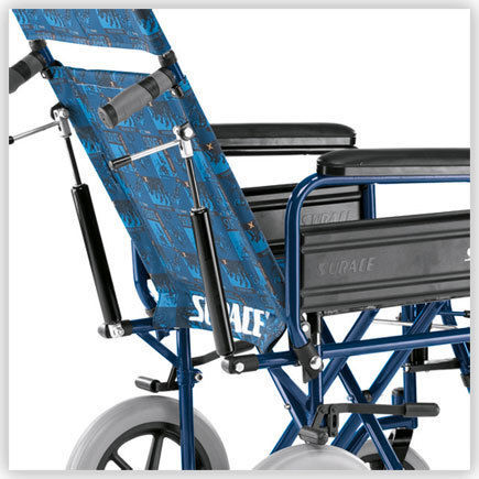 Surace 600 Folding Special Type Wheelchair with Reclining Back 44cm J2406009 Blue