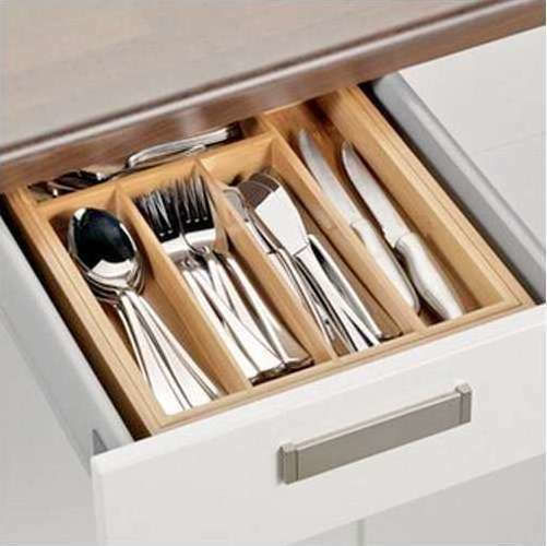 TakeTokio Wooden Drawer Cutlery Tray 28x34x5cm Brown