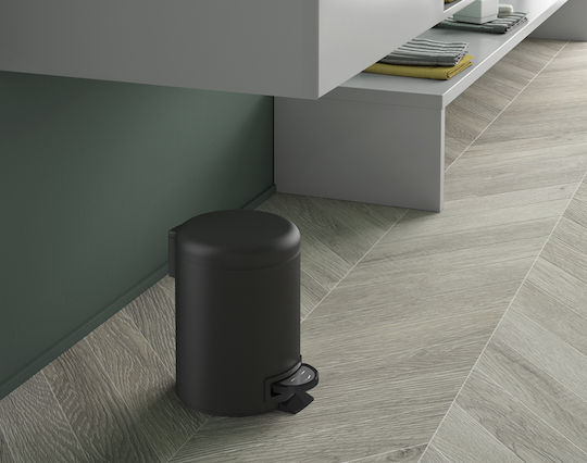 Gedy G-Potty 3309-14 Metallic Bathroom Basket Soft Close 5lt Black Matt