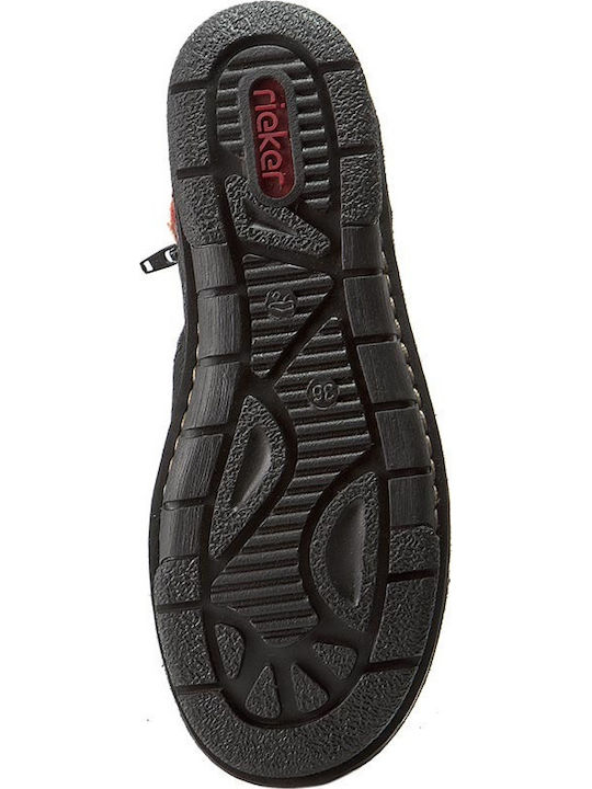 Leder Stiefeletten Damen Schwarz