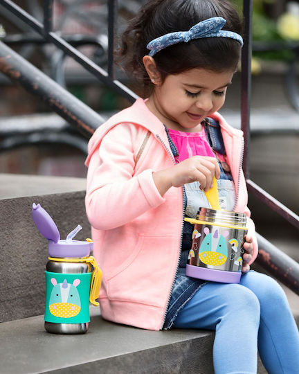 Skip Hop Kids Water Bottle Unicorn Stainless Steel with Straw Turquoise 350ml