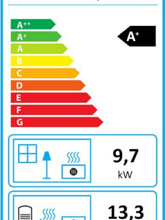 Edilkamin Acquatondo Plus 22/CS Ενεργειακό Τζάκι Ξύλου Καλοριφέρ 23kW Ίσιο με Συρόμενη Πόρτα Κλειστού Δοχείου