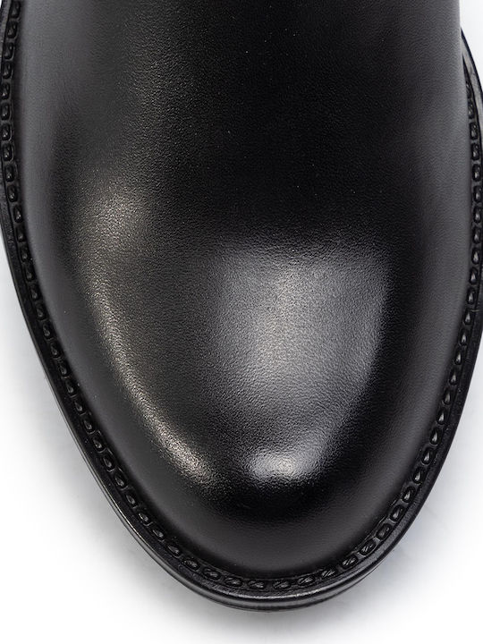 Leather Riding Boots with Zipper Black 9-25511-23 022